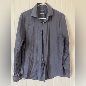 Michael Kors Blue Checkered Long Sleeve Button Up